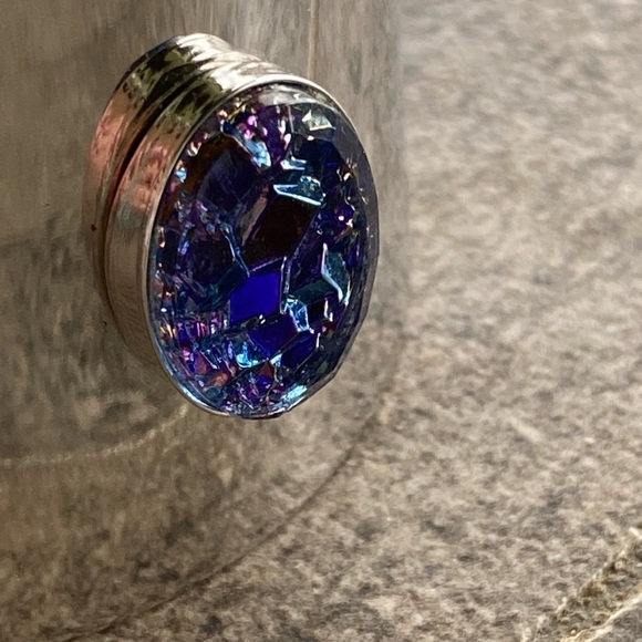 Vintage Sarah Coventry Cleopatra Cuff Blue Confetti Lucite Modern Space Age - Picture 2 of 14